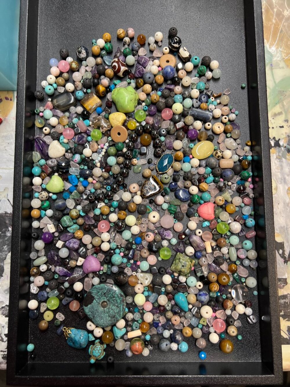 1+ Pound Stone/Gemstone Craft Bead Mix Lot 2